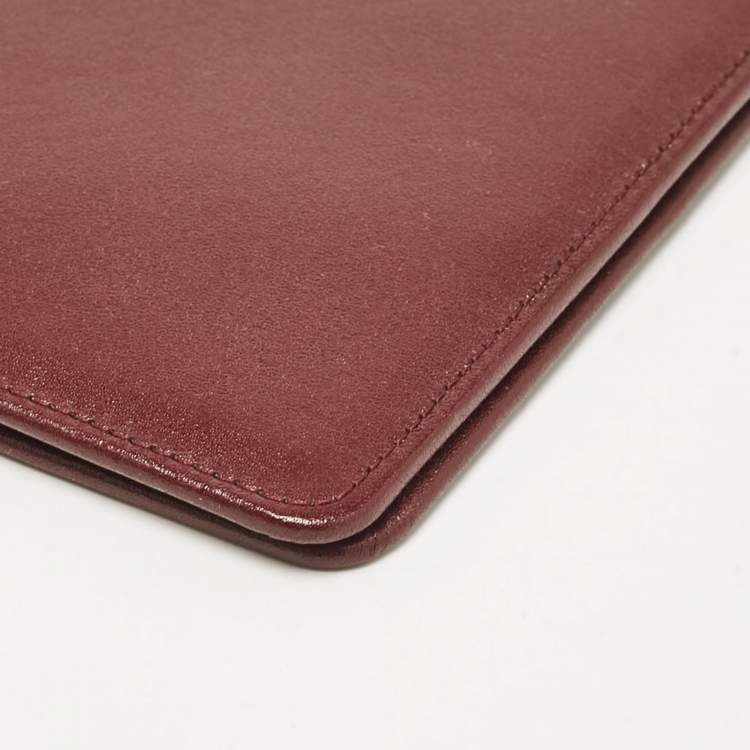 Pre Owned Cartier Red Leather Must de Cartier Bifold Long Wallet