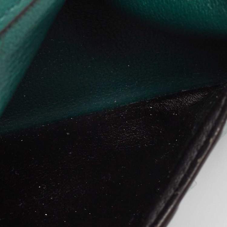 Pre Owned Cartier Green Leather Must de Cartier Card Case