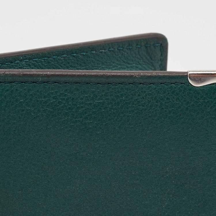 Pre Owned Cartier Green Leather Must de Cartier Card Case
