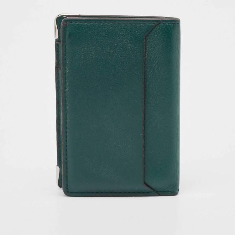 Pre Owned Cartier Green Leather Must de Cartier Card Case