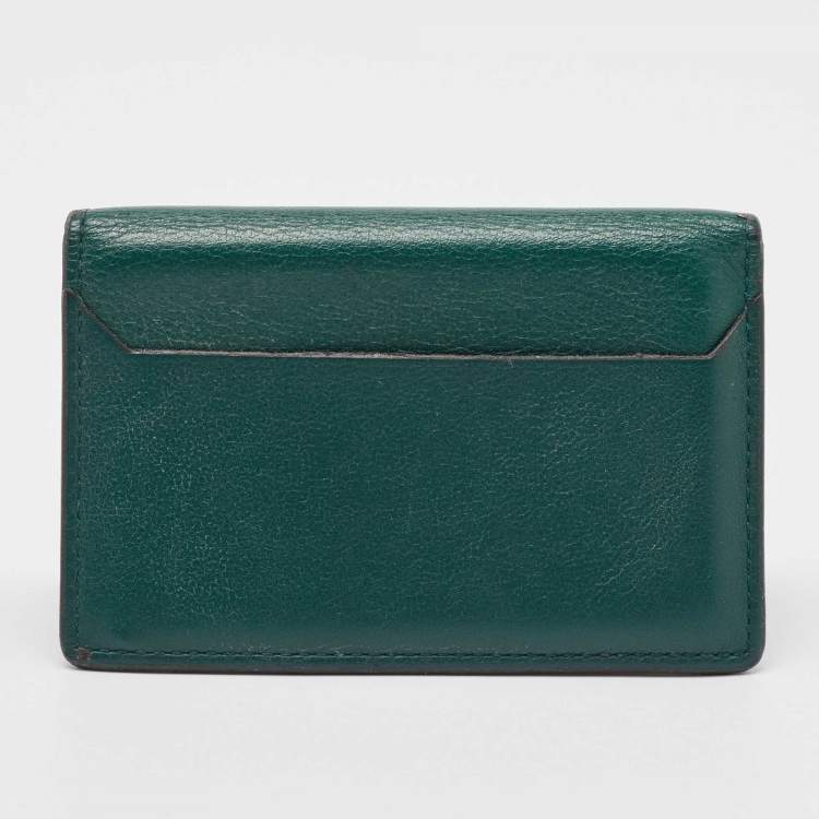 Pre Owned Cartier Green Leather Must de Cartier Card Case