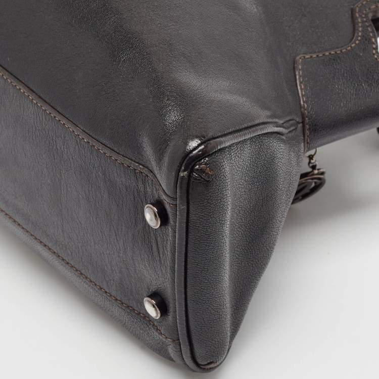 Pre Owned Cartier Black Leather Marcello De Cartier Satchel