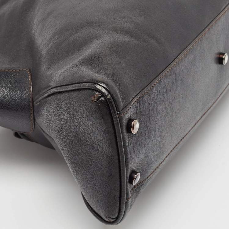 Pre Owned Cartier Black Leather Marcello De Cartier Satchel