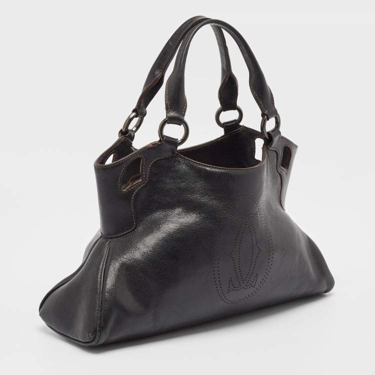 Pre Owned Cartier Black Leather Marcello De Cartier Satchel