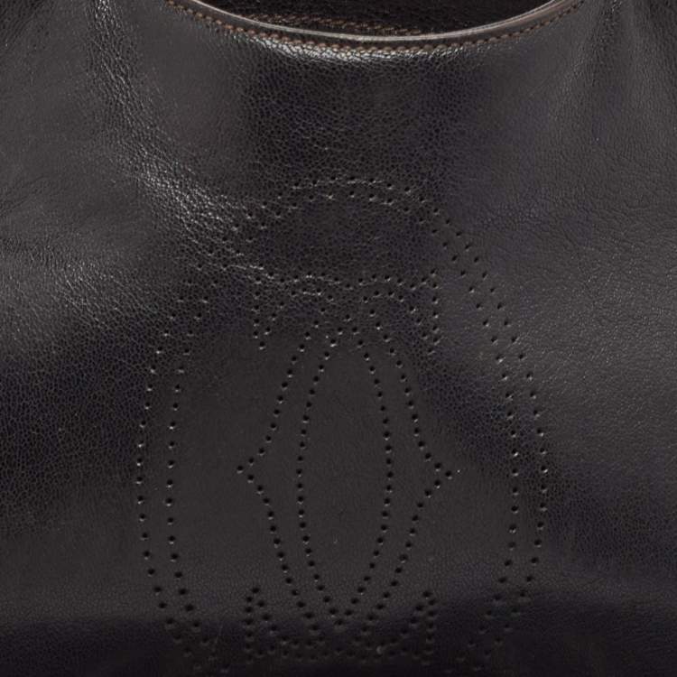 Pre Owned Cartier Black Leather Marcello De Cartier Satchel