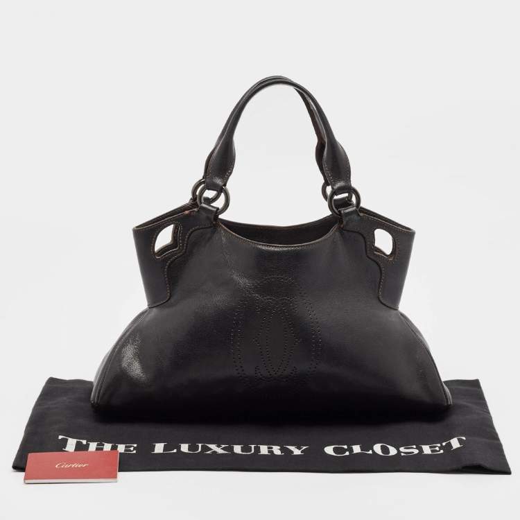 Pre Owned Cartier Black Leather Marcello De Cartier Satchel