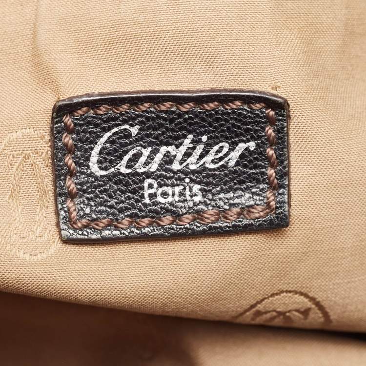 Pre Owned Cartier Black Leather Marcello De Cartier Satchel