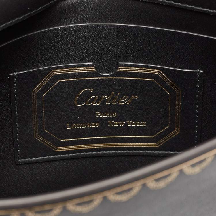 Pre Owned Cartier Black Leather Guirlande de Cartier Clutch