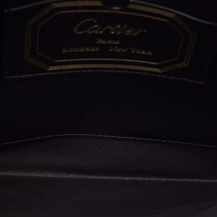 Pre Owned Cartier Black Leather Guirlande de Cartier Clutch