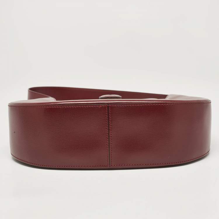 Pre Owned Cartier Burgundy Leather Happy Birthday Hobo