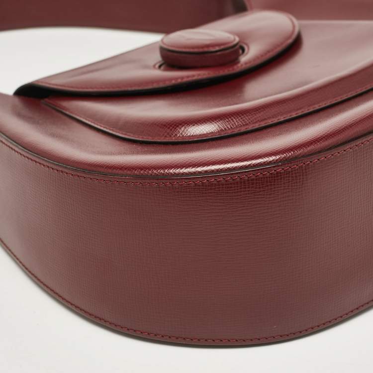 Pre Owned Cartier Burgundy Leather Happy Birthday Hobo