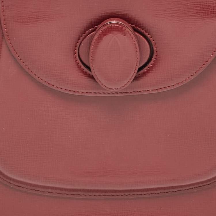 Pre Owned Cartier Burgundy Leather Happy Birthday Hobo