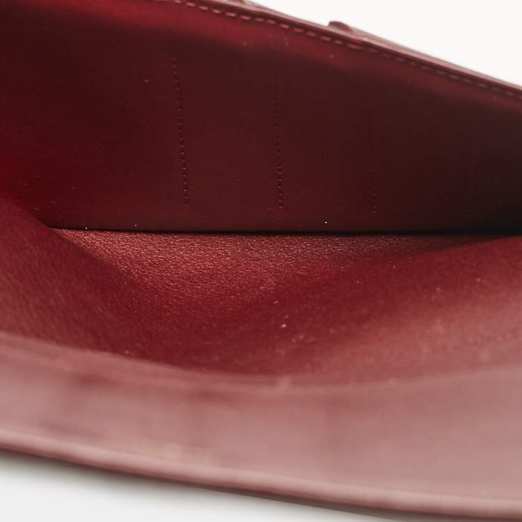 Pre Owned Cartier Burgundy Leather Must de Cartier Long Bifold Wallet