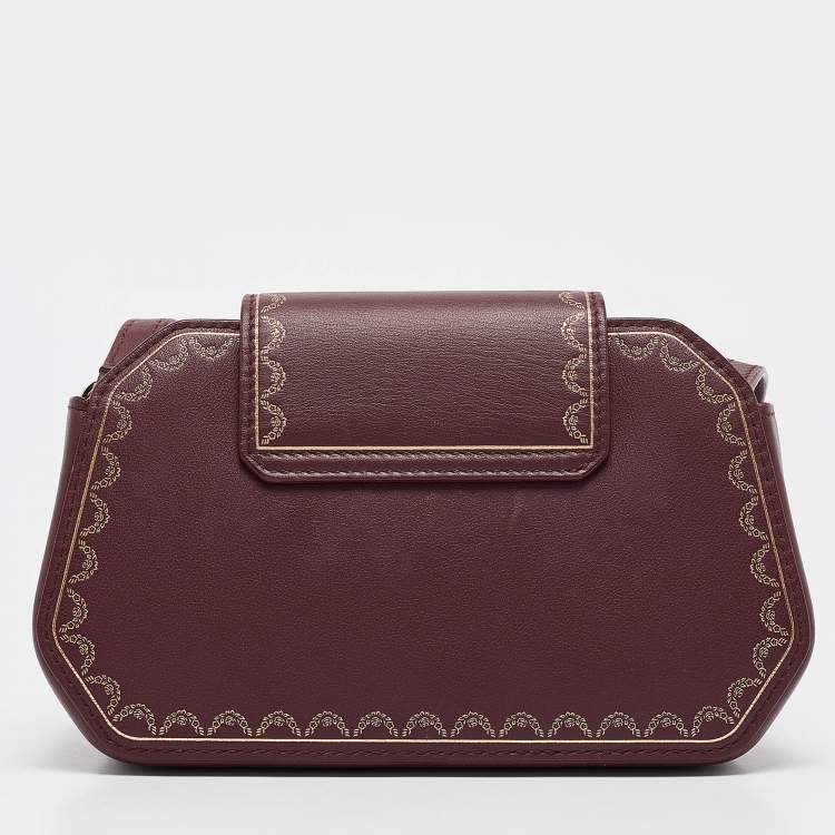 Pre Owned Cartier Burgundy Leather Nano Guirlande de Cartier Crossbody Bag