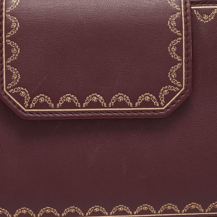 Pre Owned Cartier Burgundy Leather Nano Guirlande de Cartier Crossbody Bag