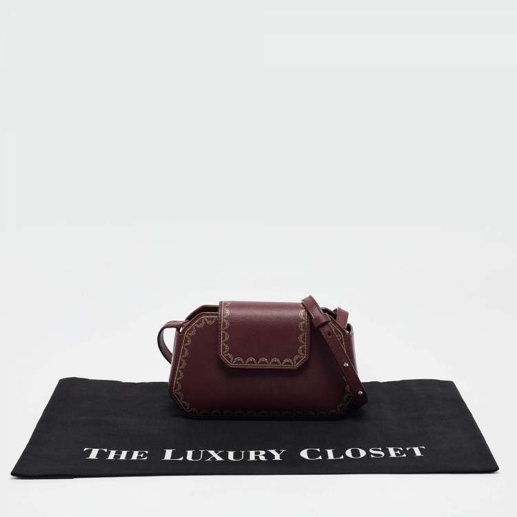 Pre Owned Cartier Burgundy Leather Nano Guirlande de Cartier Crossbody Bag