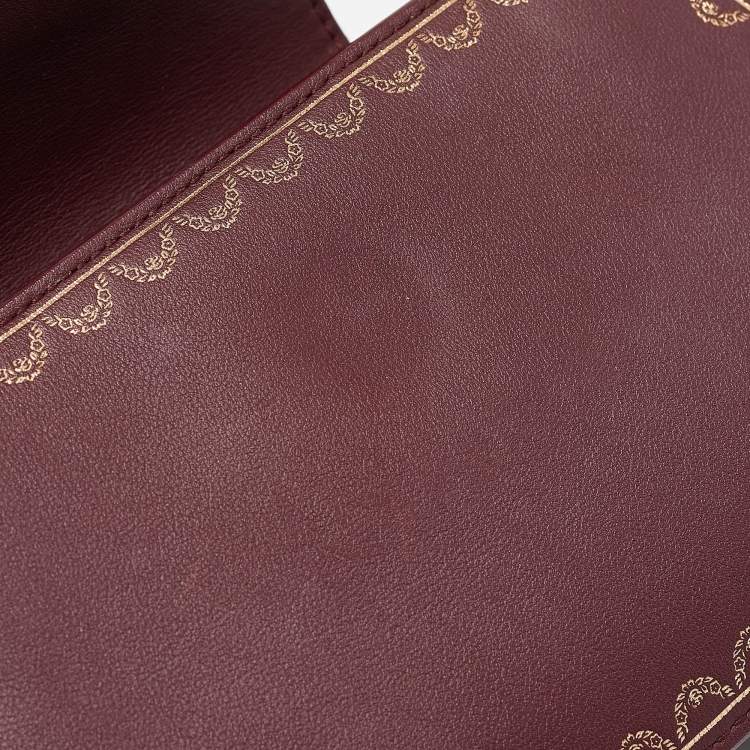Pre Owned Cartier Burgundy Leather Nano Guirlande de Cartier Crossbody Bag