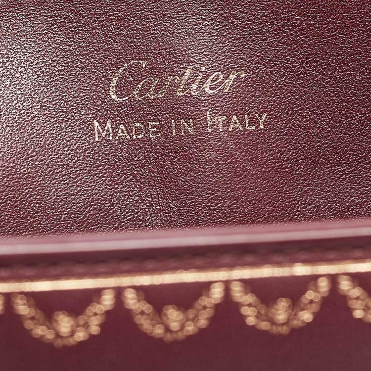 Pre Owned Cartier Burgundy Leather Nano Guirlande de Cartier Crossbody Bag