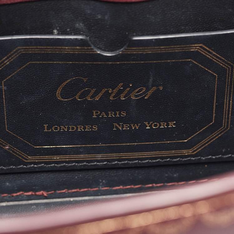 Pre Owned Cartier Burgundy Leather Nano Guirlande de Cartier Crossbody Bag