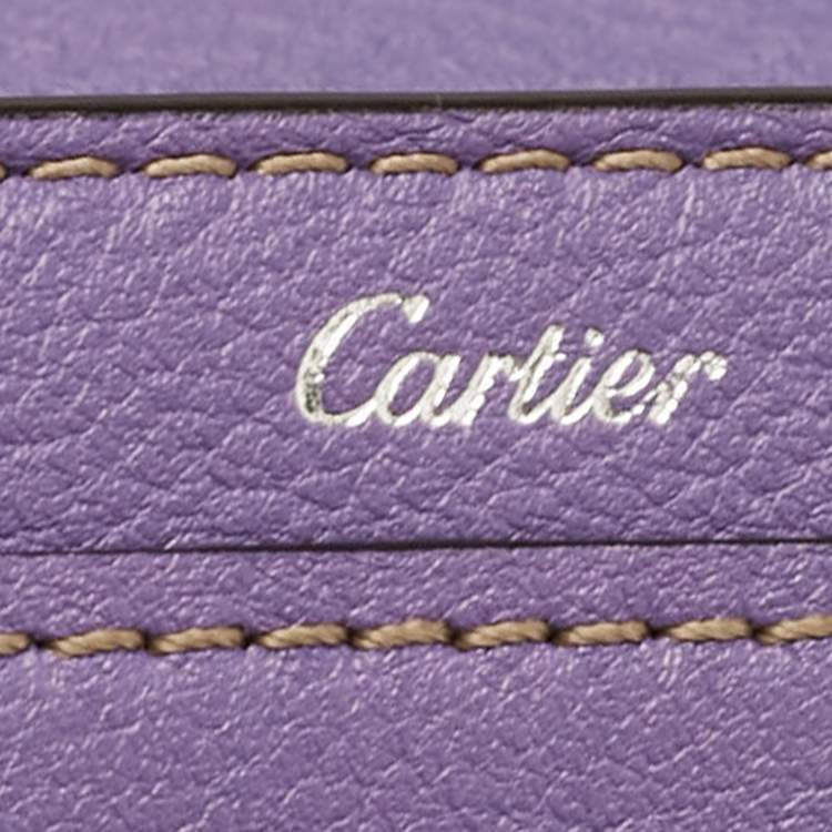 Pre Owned Cartier Purple Leather C de Cartier Compact Wallet