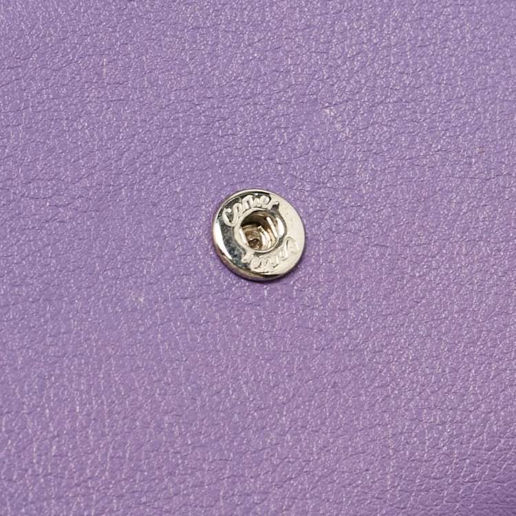 Pre Owned Cartier Purple Leather C de Cartier Compact Wallet