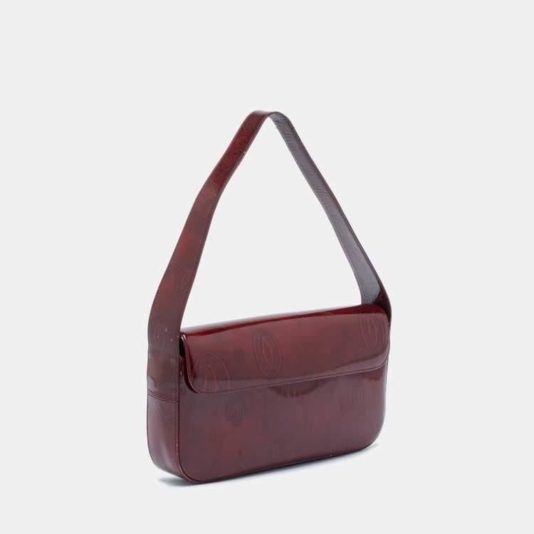 Pre Owned Cartier Red Patent Leather Happy Birthday Flap Bag