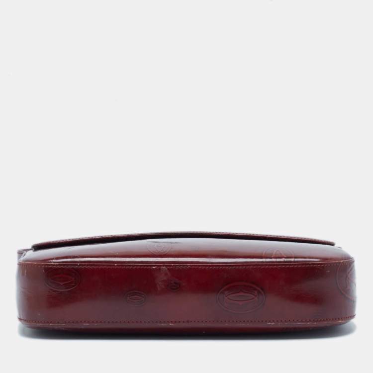 Pre Owned Cartier Red Patent Leather Happy Birthday Flap Bag