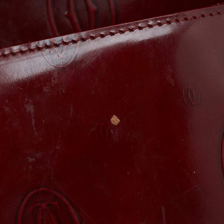 Pre Owned Cartier Red Patent Leather Happy Birthday Flap Bag