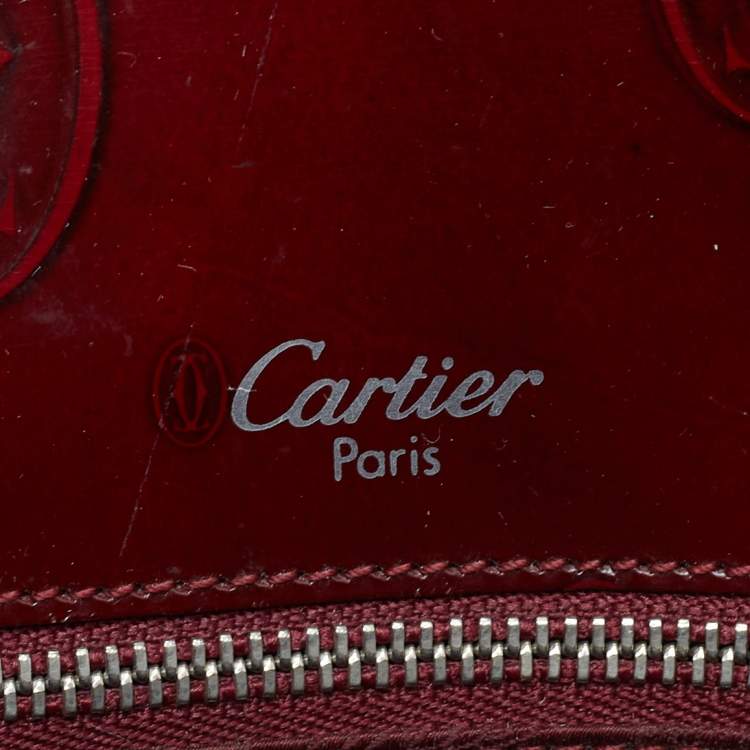 Pre Owned Cartier Red Patent Leather Happy Birthday Flap Bag