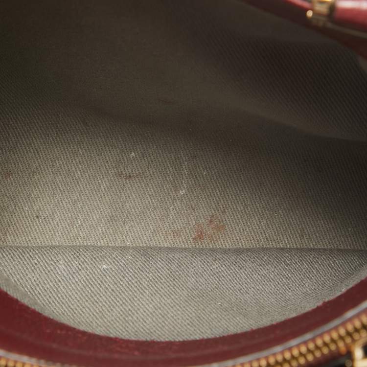 Pre Owned Cartier Dark Red Leather Mini C de Cartier Satchel