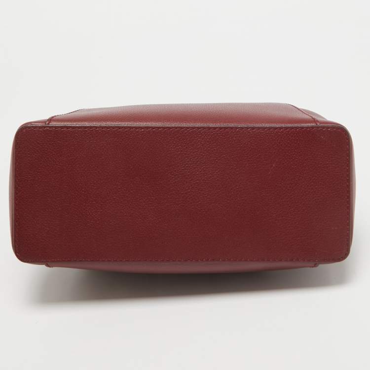 Pre Owned Cartier Dark Red Leather Mini C de Cartier Satchel