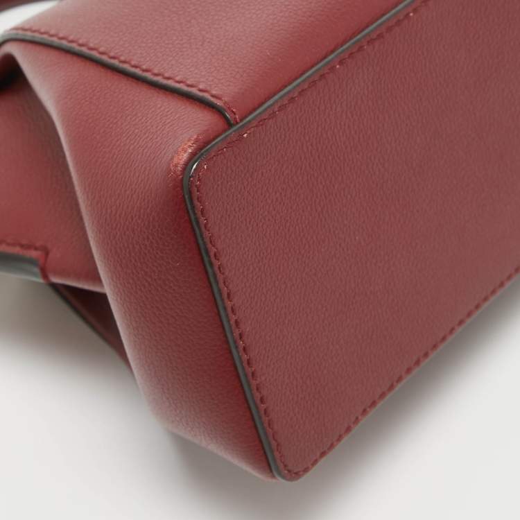 Pre Owned Cartier Dark Red Leather Mini C de Cartier Satchel