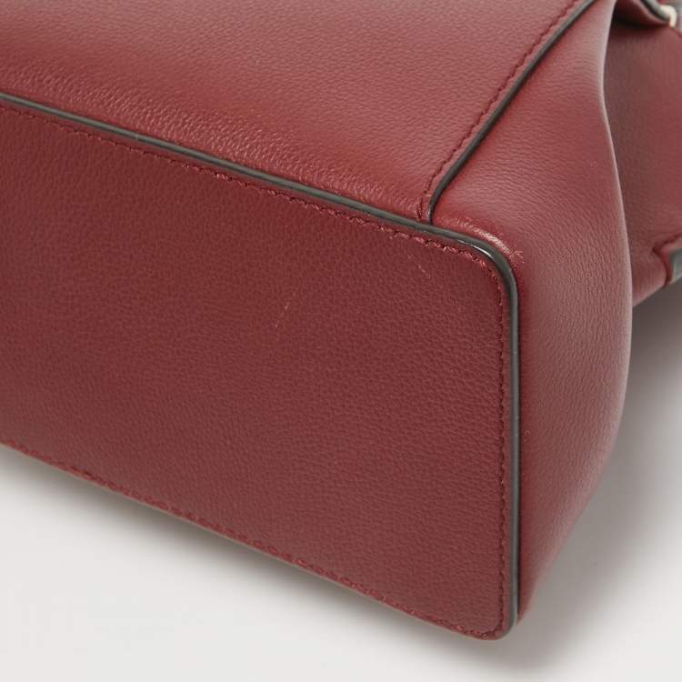 Pre Owned Cartier Dark Red Leather Mini C de Cartier Satchel