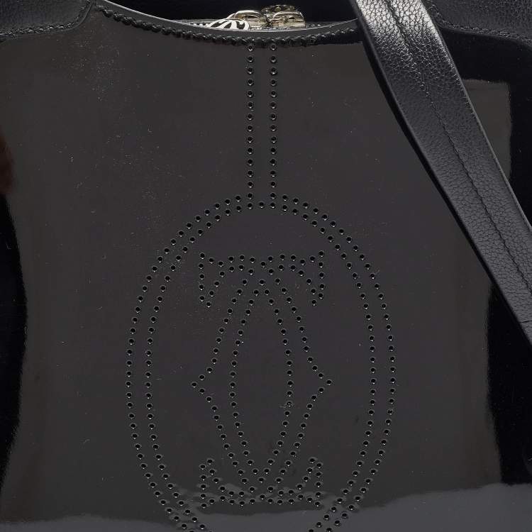 Pre Owned Cartier Black Patent and Leather Marcello de Cartier Satchel