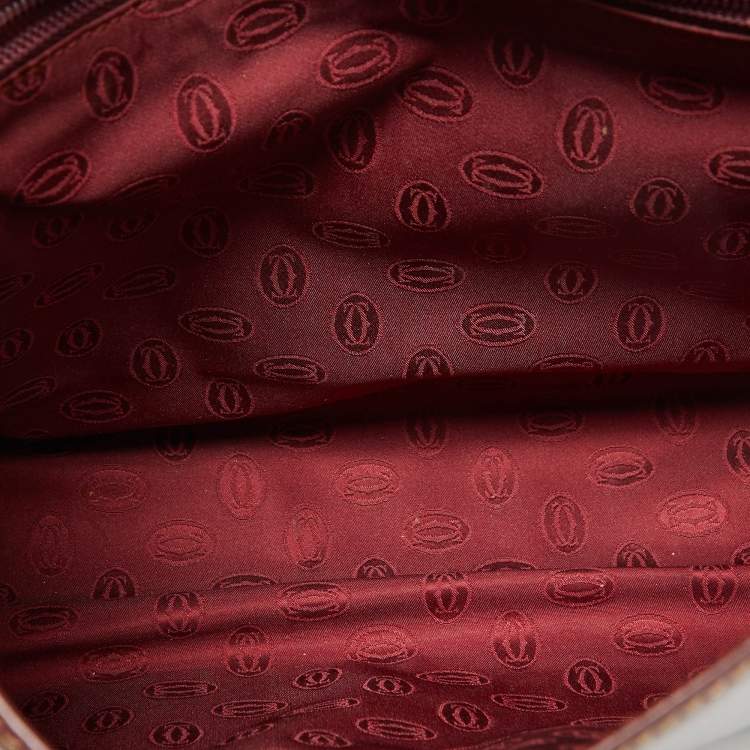 Pre Owned Cartier Burgundy Leather Le Must De Cartier Top Handle Bag