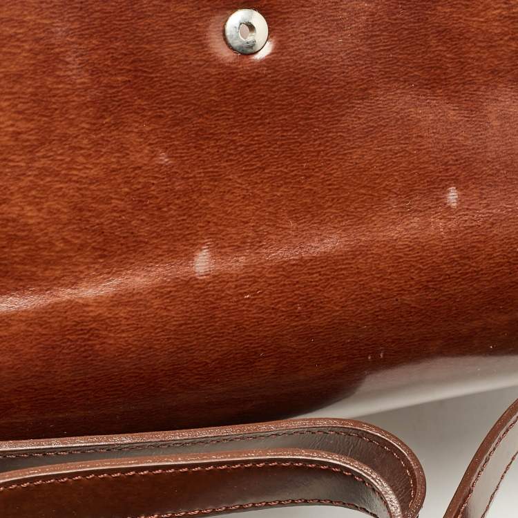 Pre Owned Cartier Brown Glossy Leather Panthere de Cartier Shoulder Bag