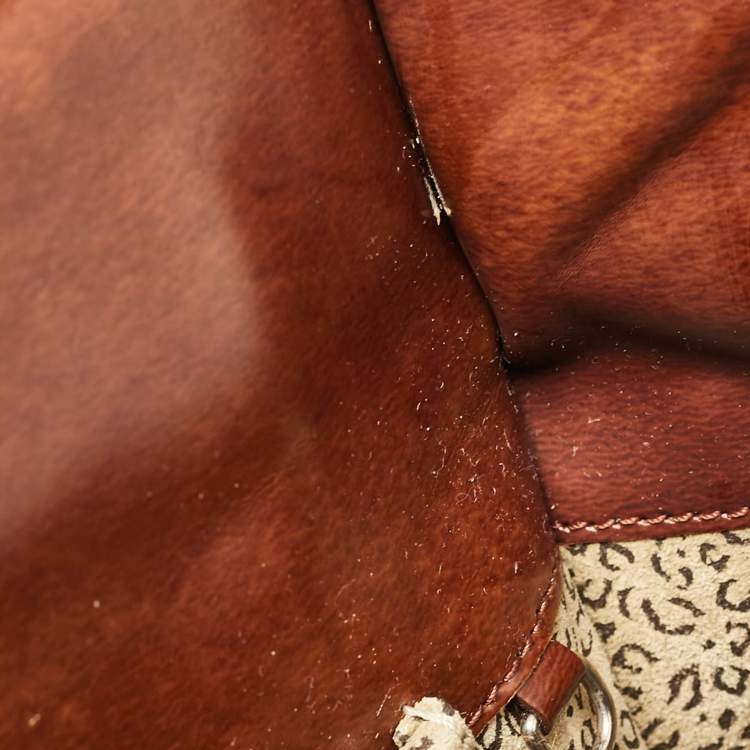 Pre Owned Cartier Brown Glossy Leather Panthere de Cartier Shoulder Bag