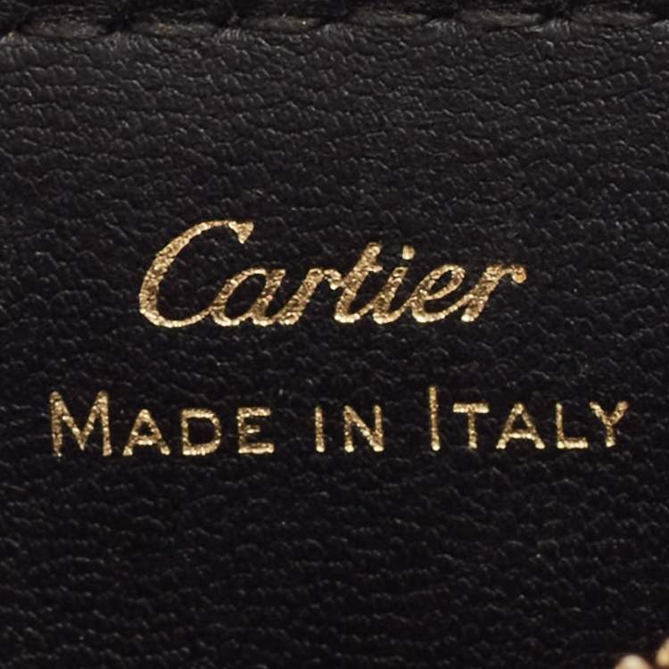 Pre Owned Cartier Red Leather Guirlande de Cartier Zipped Card Holder