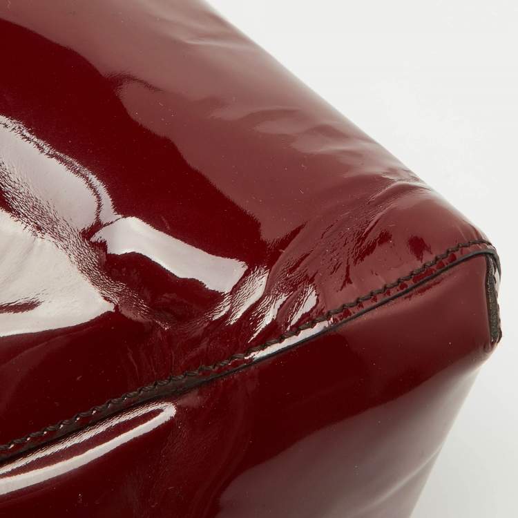 Pre Owned Cartier Burgundy Patent Leather Large Marcello de Cartier Bag