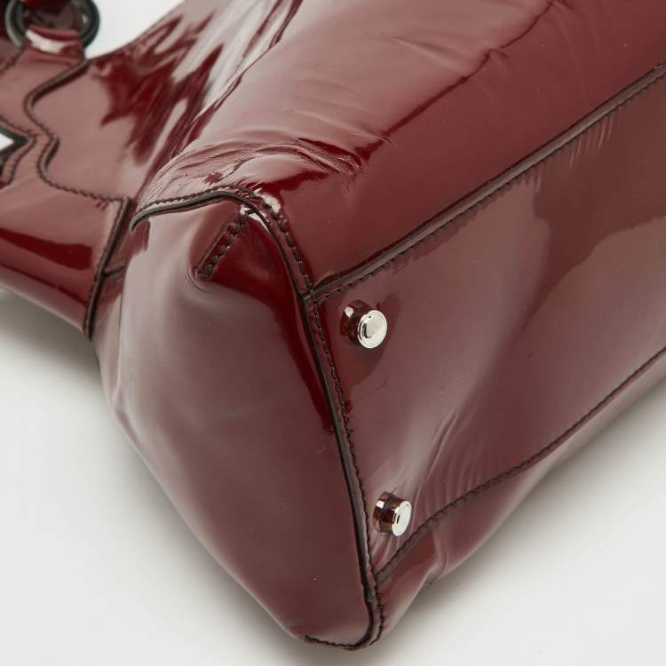 Pre Owned Cartier Burgundy Patent Leather Large Marcello de Cartier Bag