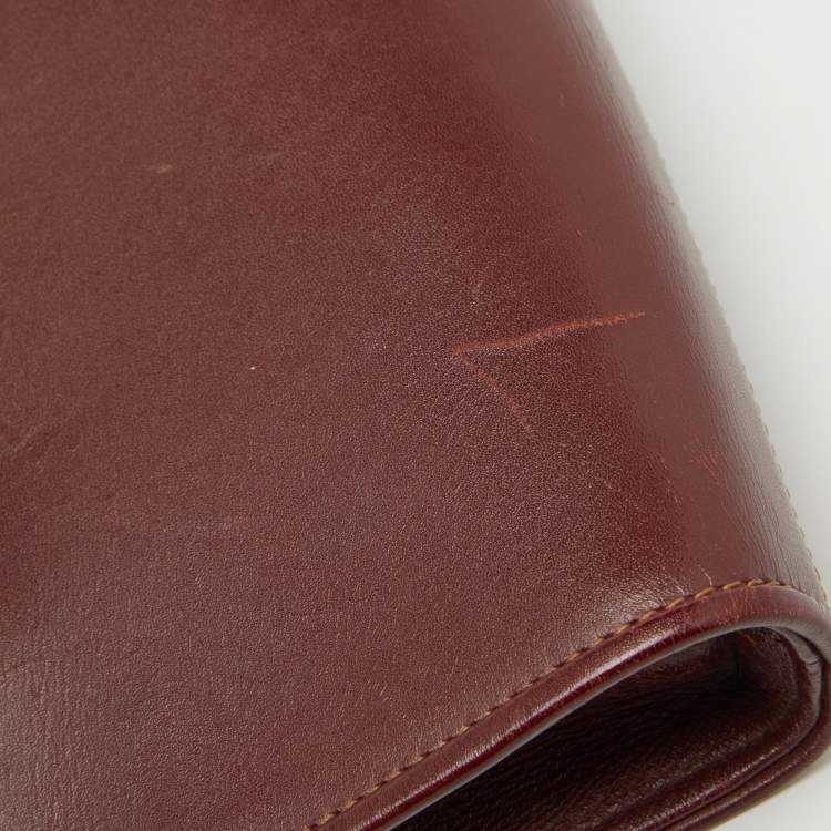Pre Owned Cartier Burgundy Leather Must de Cartier Tote