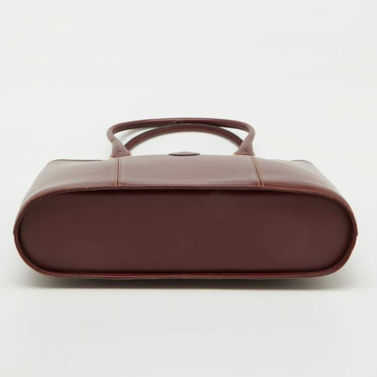 Pre Owned Cartier Burgundy Leather Must de Cartier Tote