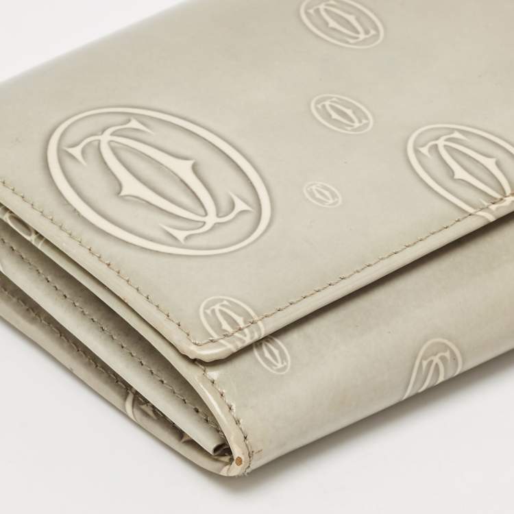 Pre Owned Cartier Grey Leather Happy Birthday Continental Wallet