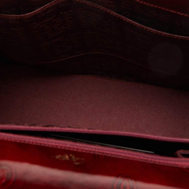 Pre Owned Cartier Red Patent Leather Happy Birthday Top Handle Bag