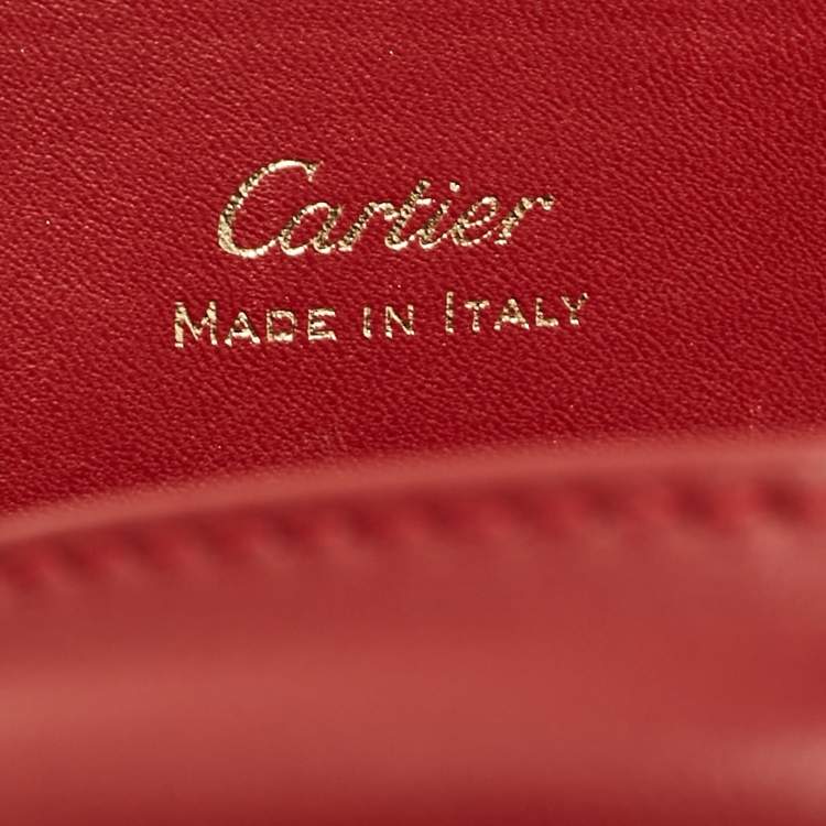 Pre Owned Cartier Red Leather Mini Guirlande De Cartier Top Handle Bag