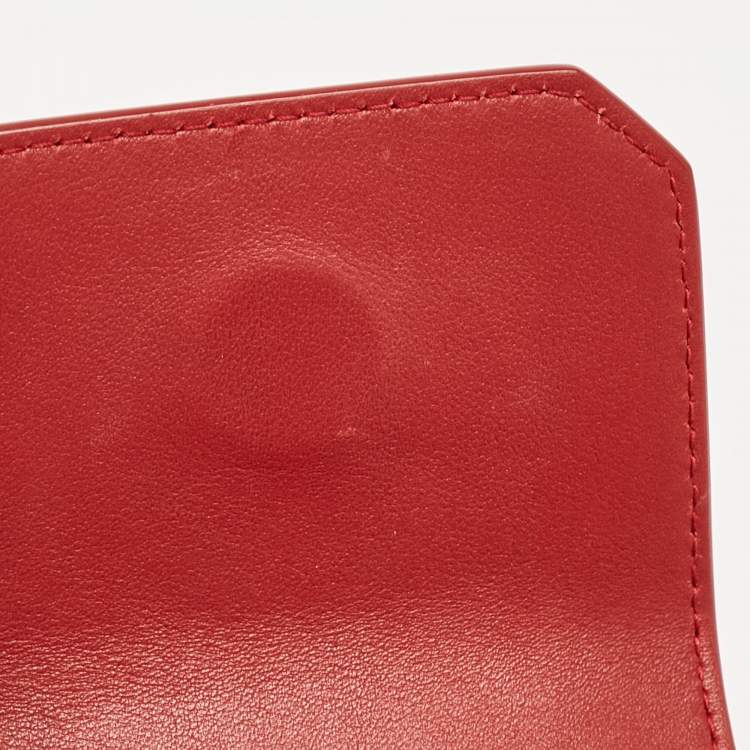 Pre Owned Cartier Red Leather Mini Guirlande De Cartier Top Handle Bag