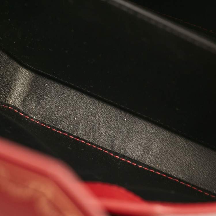 Pre Owned Cartier Red Leather Mini Guirlande De Cartier Top Handle Bag