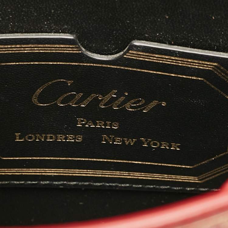 Pre Owned Cartier Red Leather Mini Guirlande De Cartier Top Handle Bag
