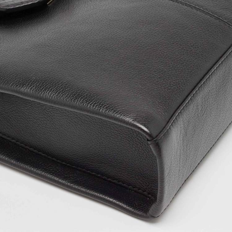 Pre Owned Cartier Black Python, Patent and Leather Feminine Line Tote