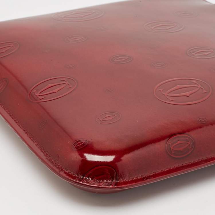 Pre Owned Cartier Red Glossy Leather Happy Birthday Tote